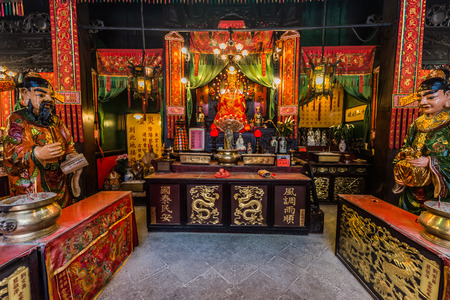 shrine Tin Hau Temple Tsim Sha Tsui Kowloon in Hong Kongのeditorial素材