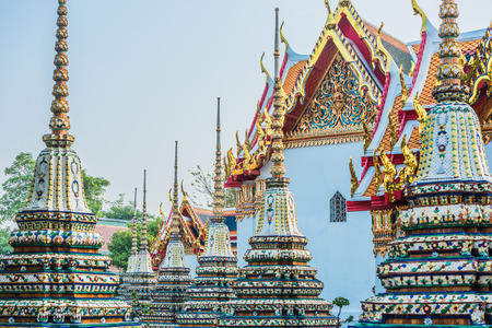 temple interior details Wat Pho temple Bangkok Thailandの写真素材