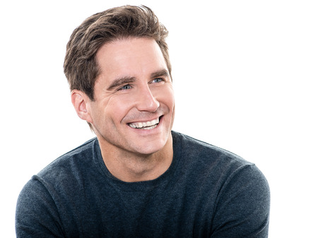one man mature handsome man toothy smile portrait studio white background one man mature handsome man toothy smile portrait studio white background