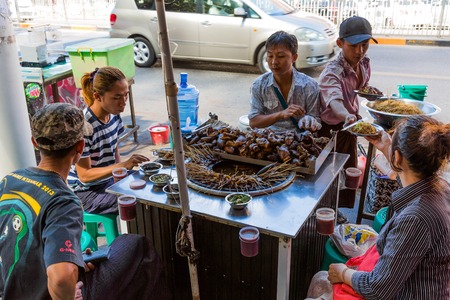 street food at Yangon in Myanmarのeditorial素材