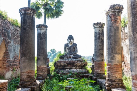 ruins of the ancient kingdom of Ava Amarapura  Mandalay state Myanmarの写真素材