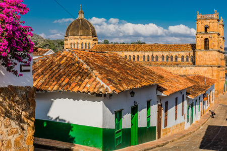 Barichara Skyline Cityscape Santander in Colombia South Americaの写真素材