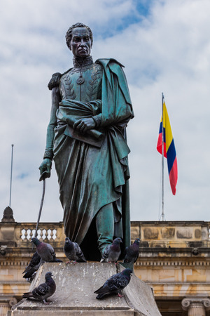 Bolivar plaza in La Candelaria aera Bogota capital city of Colombia South Americaの写真素材