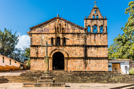 Capilla de Santa Barbara Barichara Santander in Colombia South Americaの写真素材