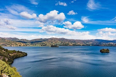 Laguna de Tota Lake  Boyaca in Colombia South Americaの写真素材
