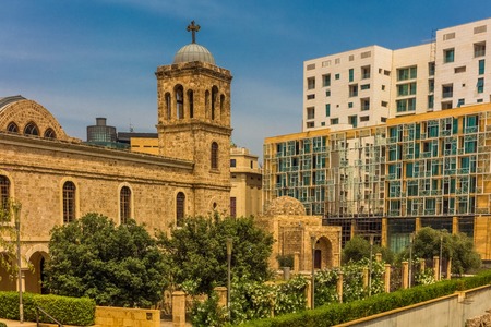 Saint George Greek Orthodox Cathedral in Beirut capital city of Lebanon Middle eastの写真素材