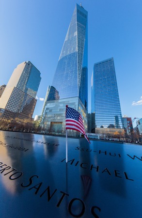 NEW YORK CITY- MARCH 25, 2018 : Ground Zero memorial  one of the main Manhattan Landmarksのeditorial素材