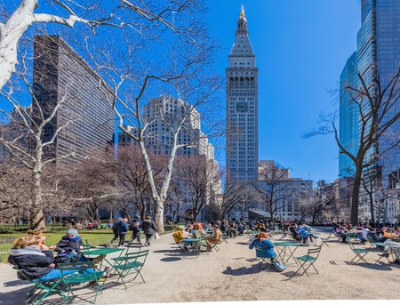 NEW YORK CITY- MARCH 26, 2018 : Madison square park one of the main Manhattan Landmarksのeditorial素材