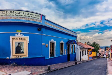 Bogota , Colombia  - February 23, 2017 : colorful Streets  in La Candelaria aera Bogota capital city of Colombia South Americaのeditorial素材