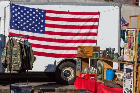 NEW YORK CITY- MARCH 24, 2018 : Flea Market in Midtown  Manhattanのeditorial素材