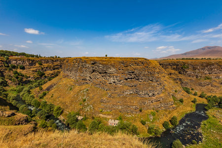 Dzoraget river Lori Berd canyon panorama landscape Stepanavan landmark of Lorri Armenia eastern Europeの写真素材