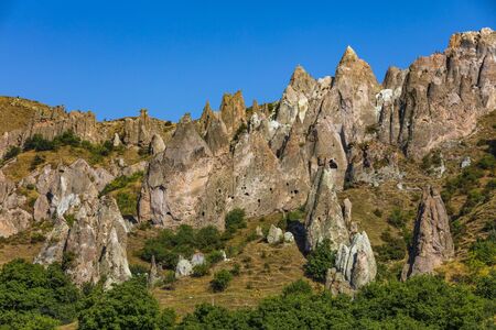 rock forest of Zangezur Mountains in Goris landmark of Syunik province Armenia eastern Europeの写真素材