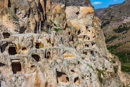 cave monastery of Vardzia landmark of Samtskhe Javakheti region Georgia eastern Europeの写真素材