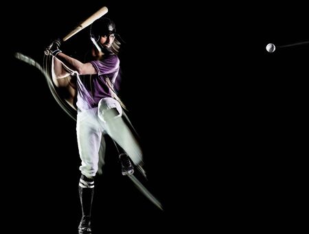 baseball player man isolated black background light paintingの写真素材
