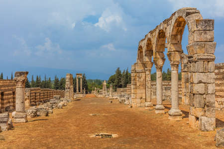 Ruins of the Umayyad Aanjar (Anjar) Beeka Lebanonのeditorial素材