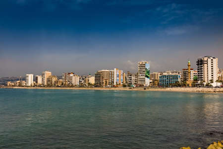 Sidon Saida skyline cityscape waterfront South Lebanonのeditorial素材