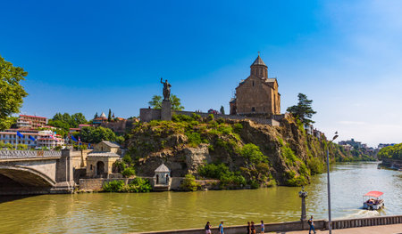 Tbilisi Kuri river cityscape Georgia Europe landmark