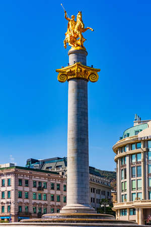 Freedom square Tbilisi Georgia Europe landmarkのeditorial素材