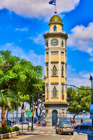 Guayaquil , Ecuador- March 7 , 2020 : Moorish style clock Morisca Tower landmark of Malecon areaのeditorial素材