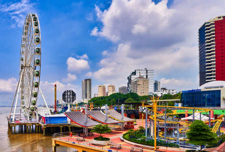 funfair amusement park Malecon 2000 Guayaquil Ecuador landmarkのeditorial素材