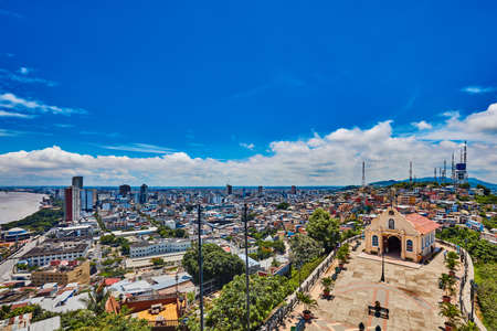 Santa Anna fort Las Penas Guayaquil Ecuador landmarkのeditorial素材