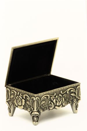 silver chest in the open half-turnの写真素材