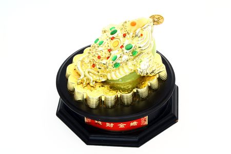 Gold frog statueの写真素材