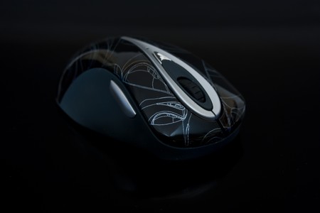 computer mouse on a black backgroundの写真素材