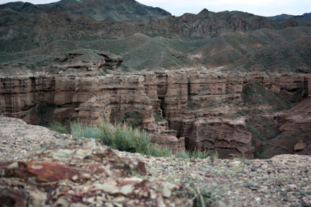 two sides of the canyon Charyn in Kazakhstan