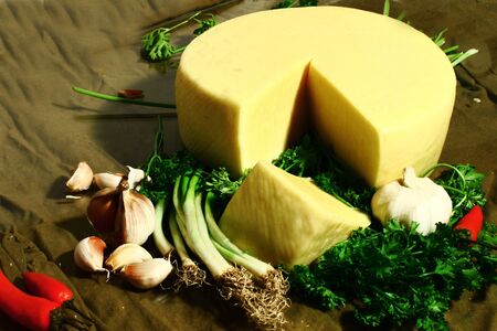 Rural still life cheeseの写真素材