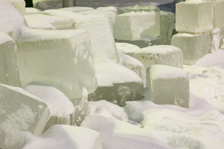 Ice bricks. Ice for constructionの写真素材