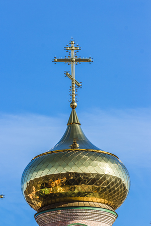 Golden domes and crosses of the Orthodox Church.の写真素材