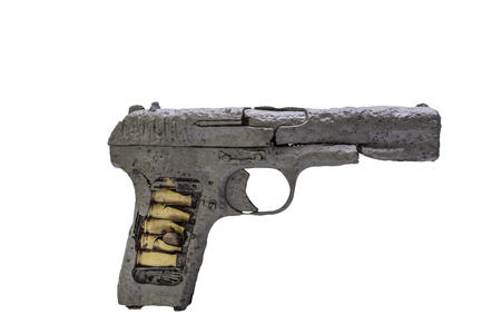 Soviet handgun TT Tula, Tokarev isolated on the white backgroundの写真素材