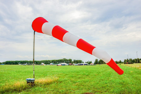 Adaptations to the aerodrome, the determination of the wind, the parachute base, for civilians, parachutingの写真素材
