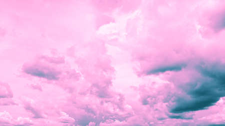 pastel blue and pink sky beautiful. romantic background. dreamy backgroundの写真素材