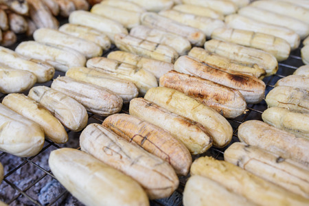 Grilled banana in local market from Bangkok, Thailandの写真素材