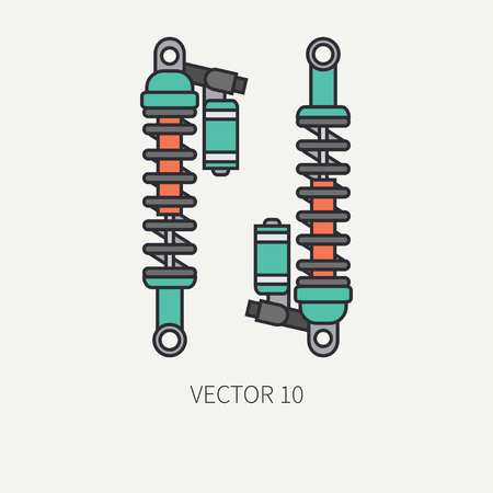 Line flat color vector of a modern bike shock absorberのイラスト素材