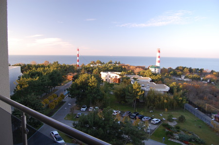 Cityscape aerial view of Gelendzik, Russia. Lighthouse.Aerial view lighthouse of Gelendzik, Russia.の写真素材