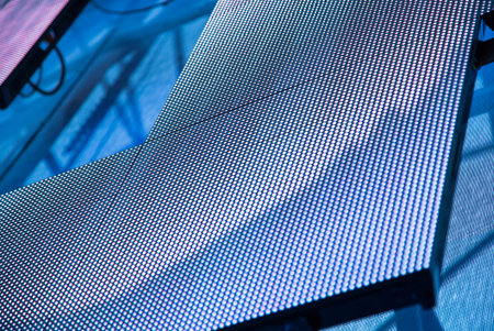outdoor modular LED panels as a decoration on stageの写真素材
