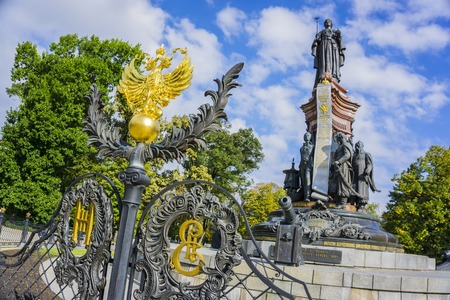 Krasnodar, Russia - September 30: Monument to Ekaterine the Great, gave the land and founded the Cossacks Krasnodar on September 24, 2016のeditorial素材