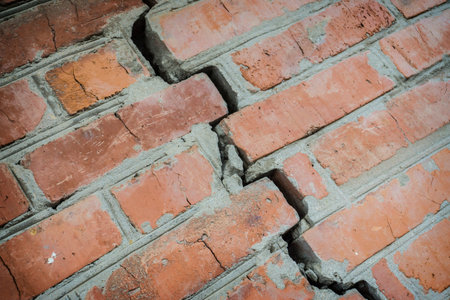 The crack in the old brick wall