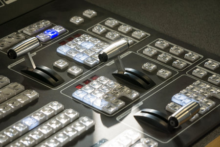 Professional Video Production Switcher of Television Broadcast Studio