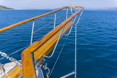 Luxury yacht tackle during the ocean voyageの写真素材