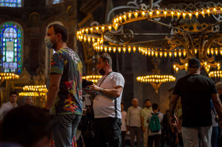 09 05 2021 Istanbul Turkey Tram line at famous Taksim Square Tarlabasi Streetのeditorial素材
