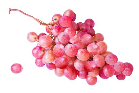 Red grape with clipping puth, isolated on whiteの写真素材
