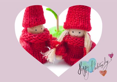 Illustration of a Happy Valentines Day Cardの写真素材