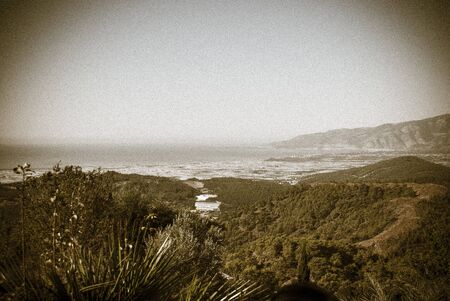 Mountains and ruins in Turkey. Landmarks in Demre, Myra and Kekova. Retro style.の写真素材