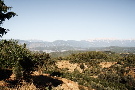 Mountains and ruins in Turkey. Landmarks in Demre, Myra and Kekova. Retro style.の写真素材
