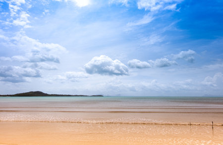 tropical beach and sea,the Andaman sea,bright skay and sea with golden beach,clear sea and skyの写真素材