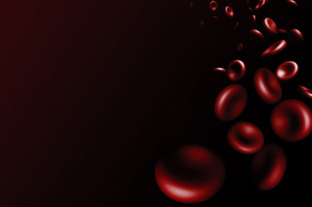 Red blood cells 3d rendering background and blank space. Hemoglobins 3d on blank space.の写真素材